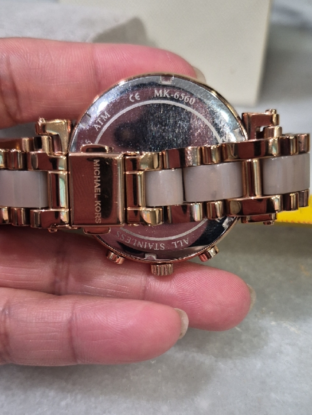Michael Kors Rose Gold and Pink Dial Crystal-Accent Chronograph Watch - Picture 7 of 8
